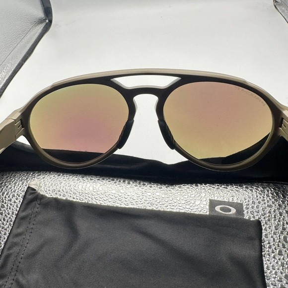 Oakley Forager Matte Terrain Tan Prizm Sapphire Polarized Lens Sunglasses - Picture 6 of 7